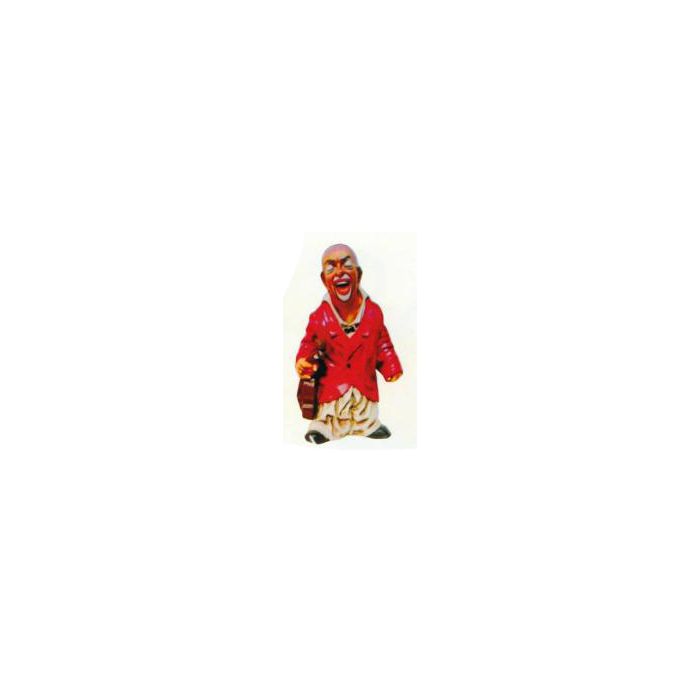 kleiner singender Clown mit Geige verkleinert Dekorationsfigur