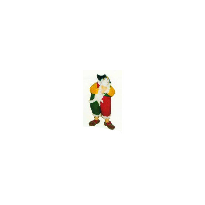 dicker Clown mit Hund klein verkleinert Dekorationsfigur