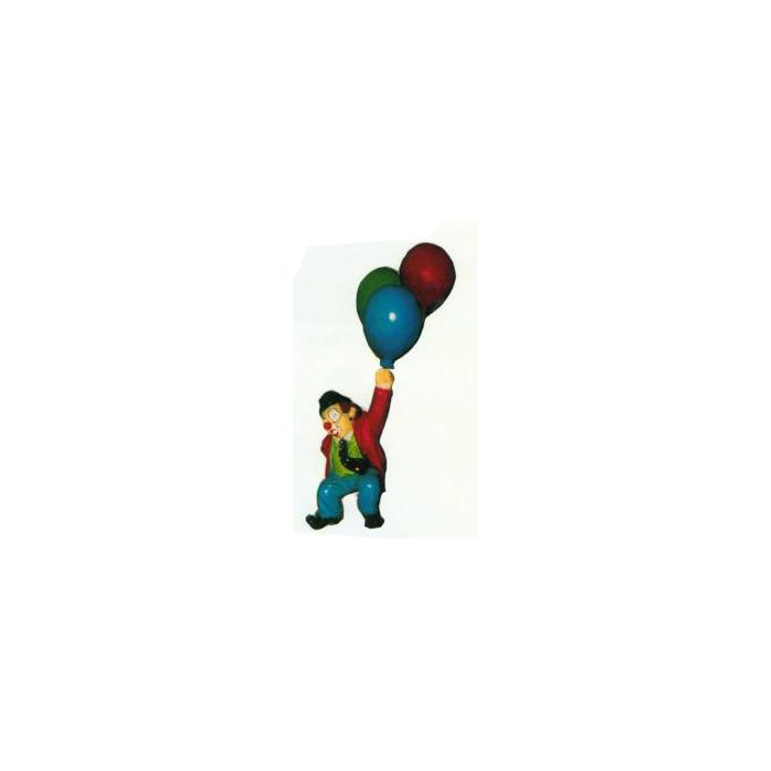 kleiner Clown hängend an Luftballons verkleinert Dekorationsfigur