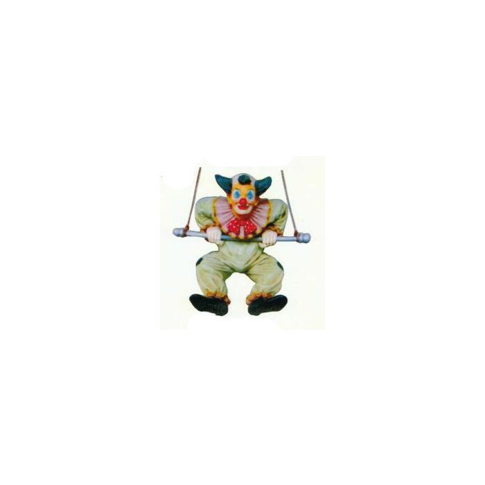 kleiner Clown hängend an Schaukel verkleinert Dekorationsfigur
