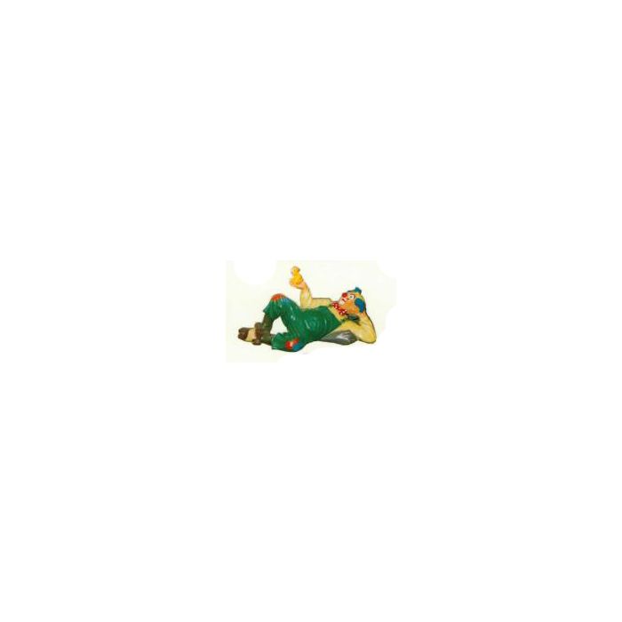 liegender Clown klein mit Ente verkleinert Dekorationsfigur