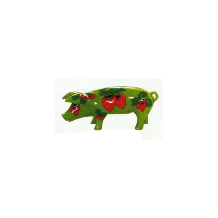 kleines Schwein mit Erdbeeren verkleinert Dekorationsfigur