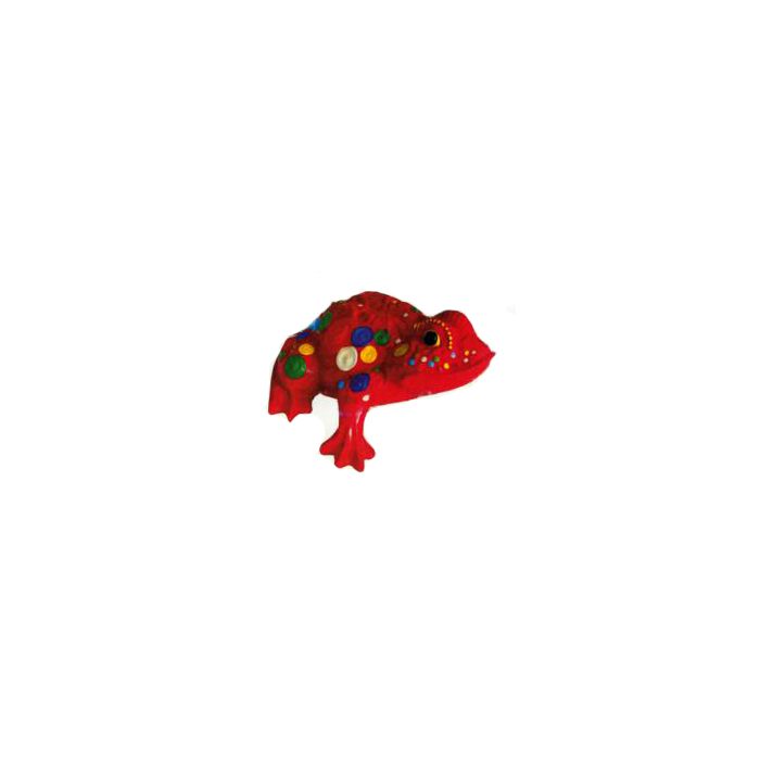 roter Frosch mit farbigen Punkten verkleinert Dekorationsfigur