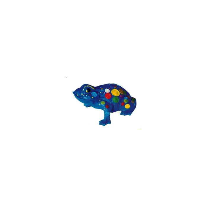blauer Frosch mit farbigen Knöpfen verkleinert Dekorationsfigur