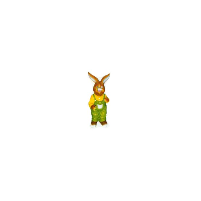 Osterhase stehend mit grüner Latzhose lebensgroß Dekorationsfigur