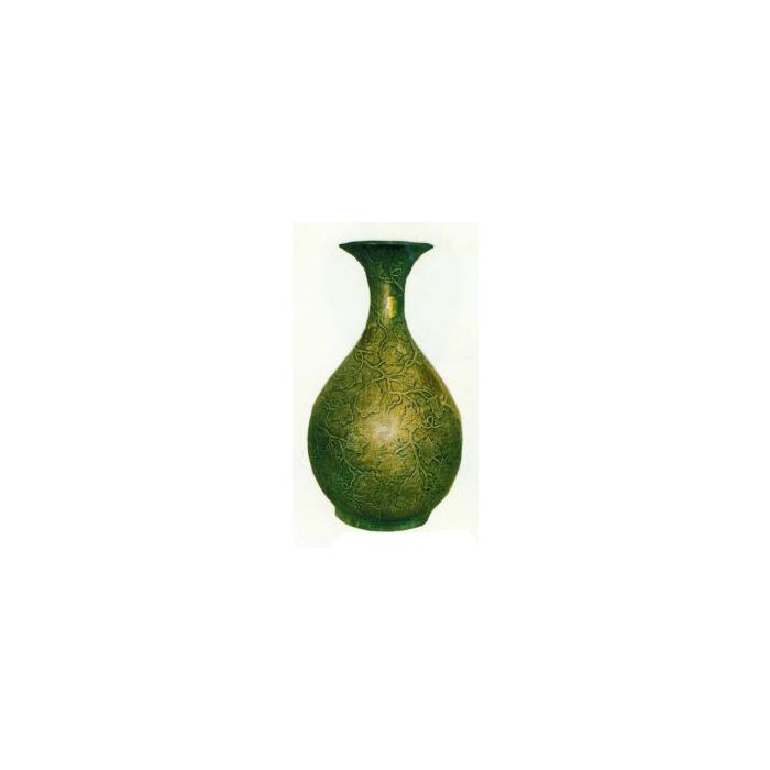 grüne Vase mit Weinmusterung keine Angabe Bepflanzungsmöglichkeit