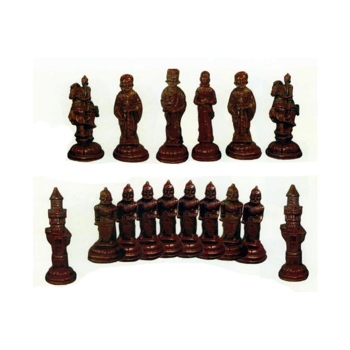 großes Schachspiel für Garten Set dunkle Figuren übergroß XXL Deko- & Werbefigur
