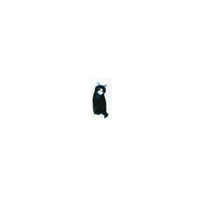 schwarze Katze mit weißen Pfötchen lebensgroß Dekorationsfigur