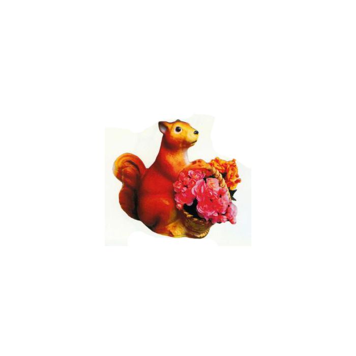 großes Eichhörnchen mit Blumenkörbchen lebensgroß Dekorationsfigur