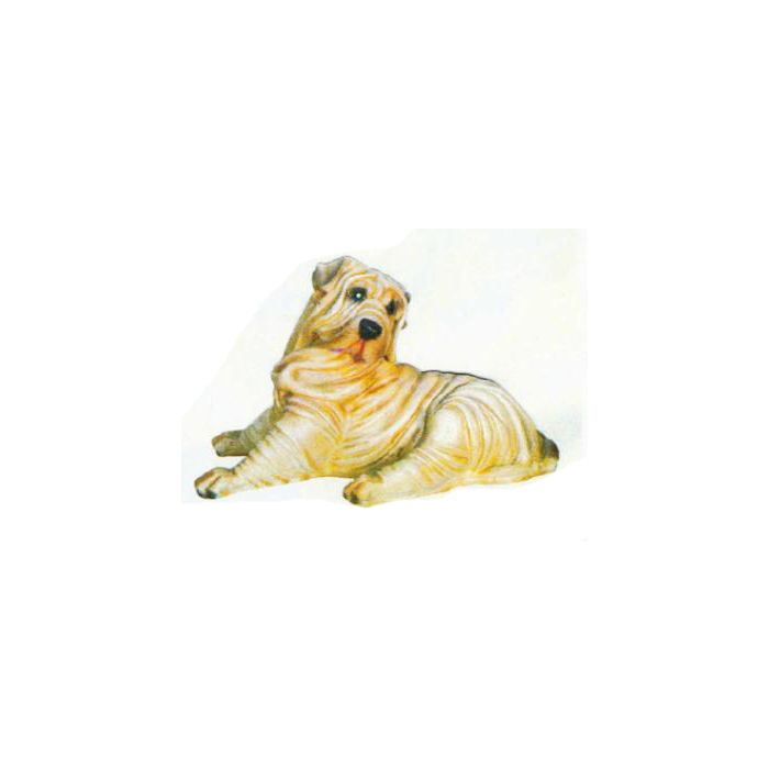 Shar Pei beige liegend lebensgroß Dekorationsfigur