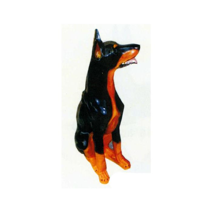 Deutscher Pinscher sitzend lebensgroß Dekorationsfigur