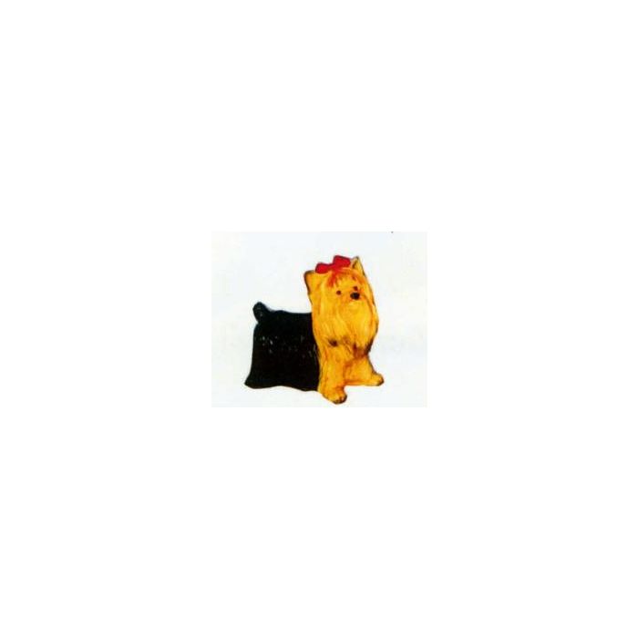 Yorkshire Terrier mit Schleifchen lebensgroß Dekorationsfigur