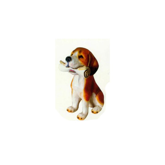Beagle sitzend mit Zeitung lebensgroß Dekorationsfigur