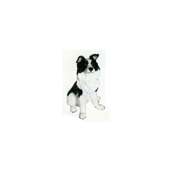 Border Collie sitzend lebensgroß Dekorationsfigur