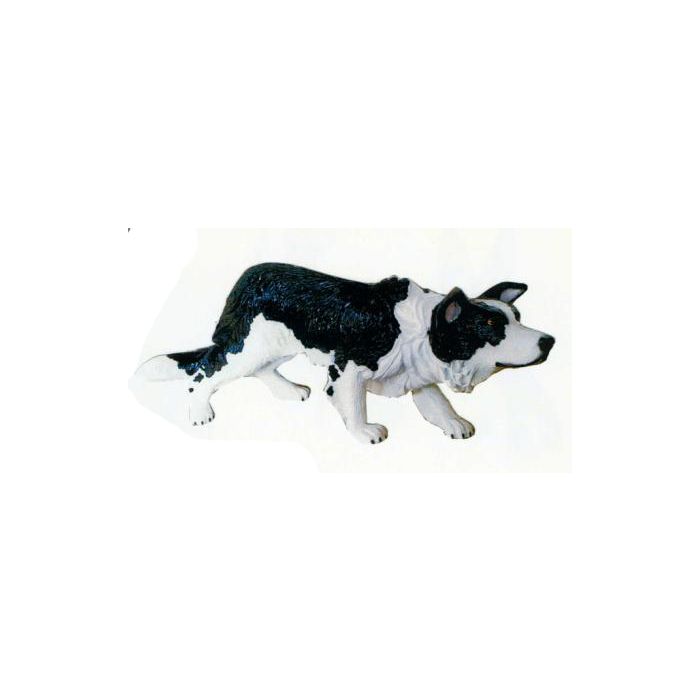 Border Collie Angriffsstellung lebensgroß Dekorationsfigur