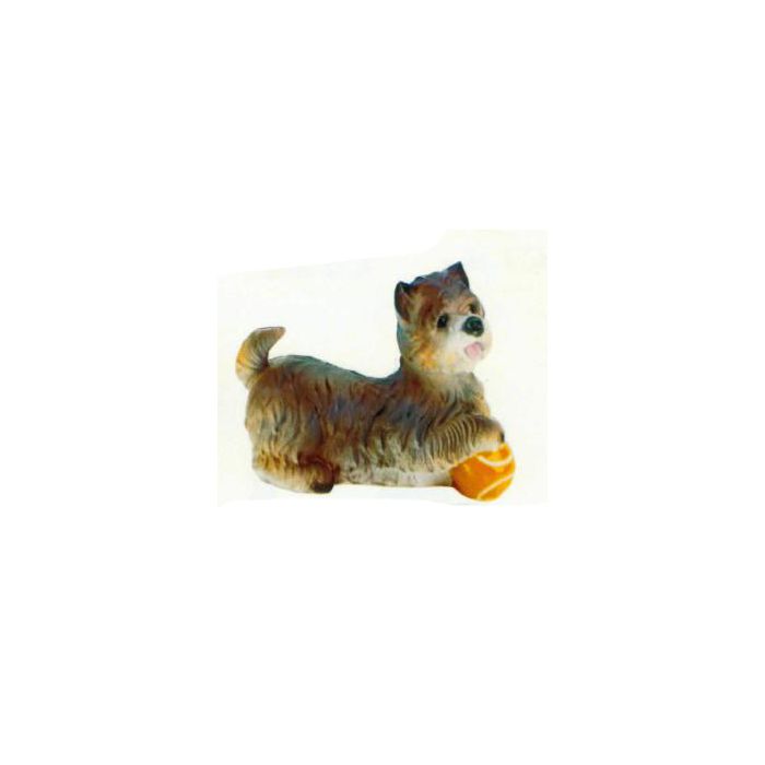 Cairn Terrier mit Ball lebensgroß Dekorationsfigur