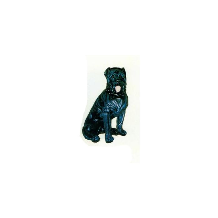 Bulldogge sitzend schwarz lebensgroß Dekorationsfigur