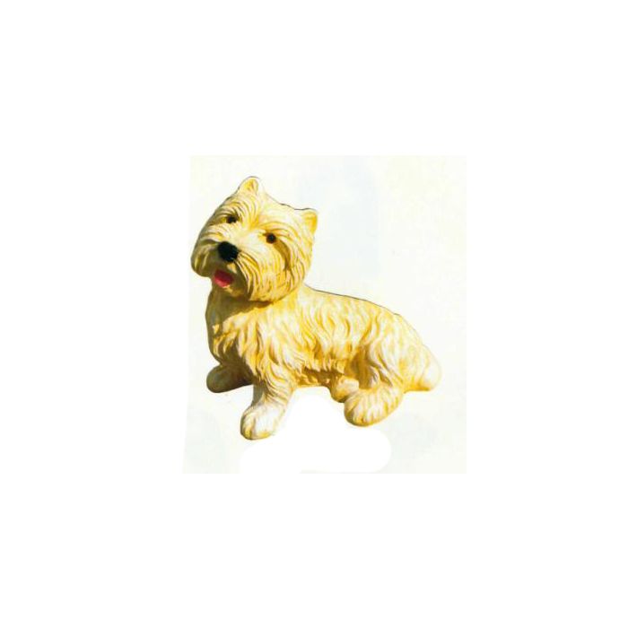 West Highland Terrier liegend lebensgroß Dekorationsfigur