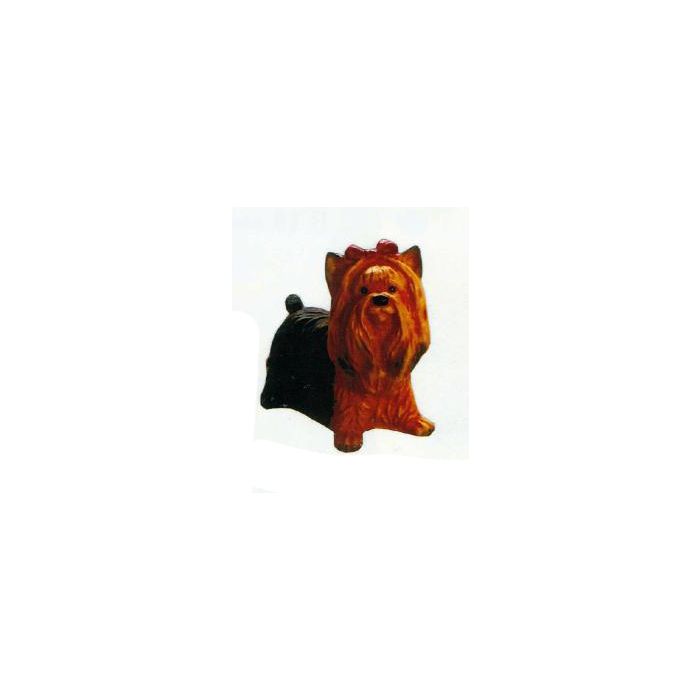 Yorkshire Terrier mit Schleifchen lebensgroß Dekorationsfigur