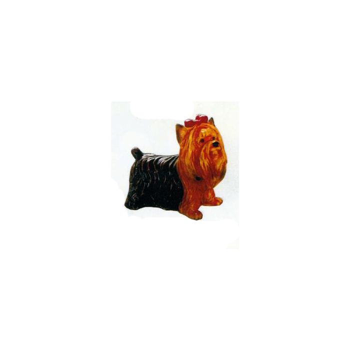 Yorkshire Terrier mit Schleifchen lebensgroß Dekorationsfigur