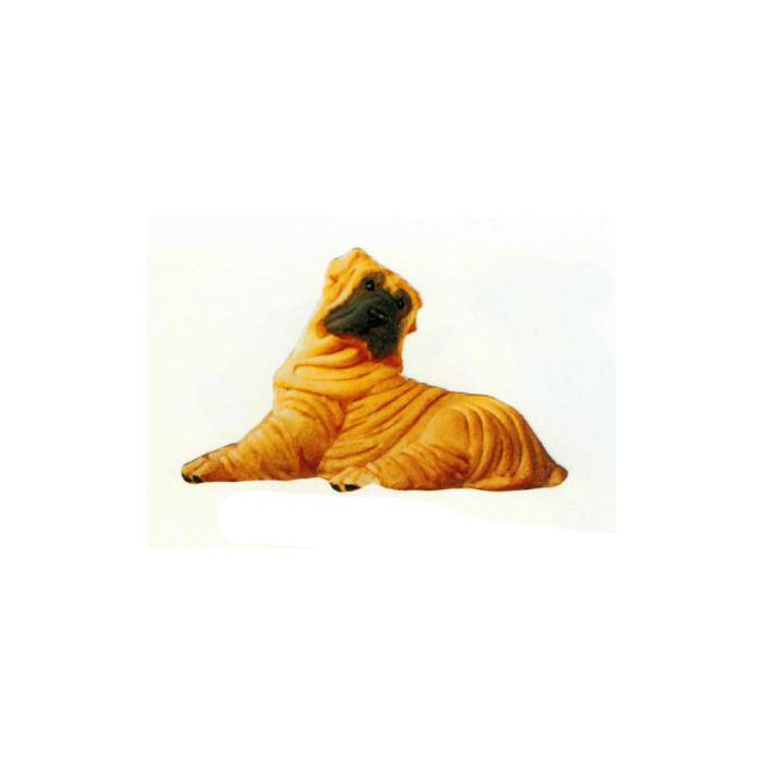 Shar Pei beige liegend lebensgroß Dekorationsfigur