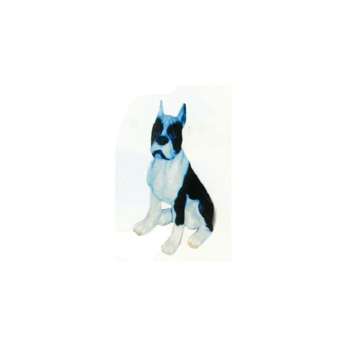 Boston Terrier sitzend schwarz weiß lebensgroß Dekorationsfigur