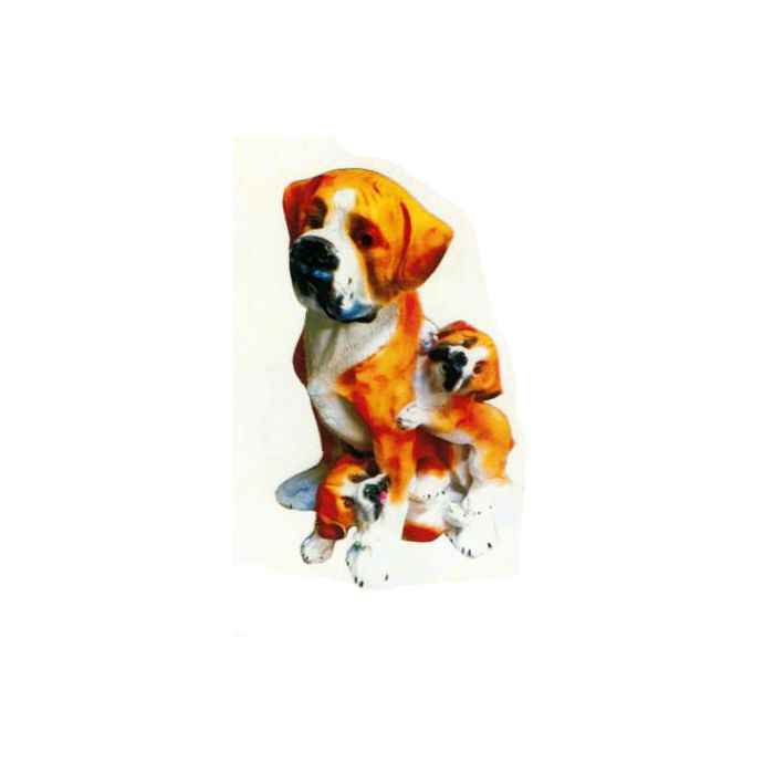 Banter Bulldogge mit Welpen lebensgroß Dekorationsfigur
