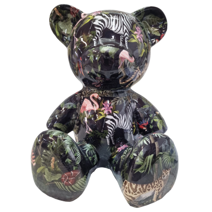 Teddybär bunt gestreift lebensgroß Deko- & Werbefigur