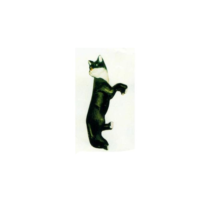 Katze hängend am Zaun Kopf rechts lebensgroß Dekorationsfigur