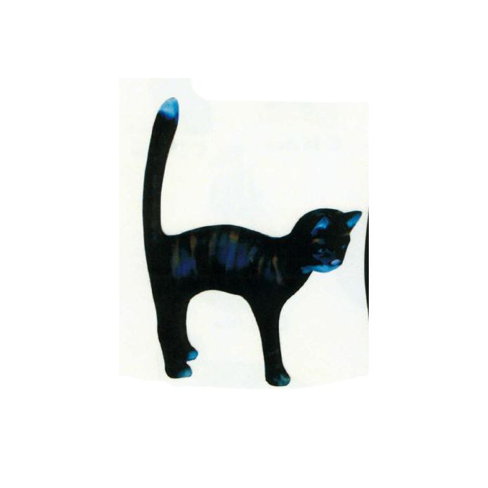 Katze macht Buckel schwarz groß lebensgroß Dekorationsfigur