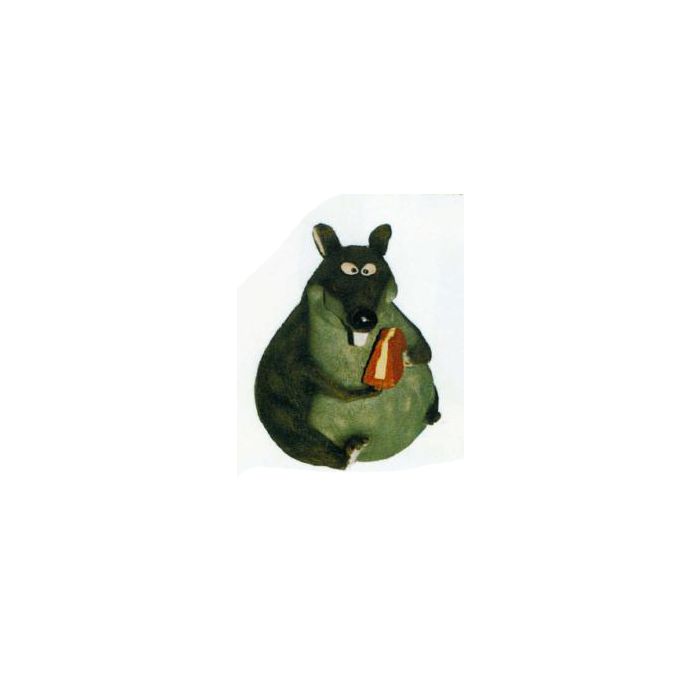 fette Maus mit Käsestück verkleinert Dekorationsfigur