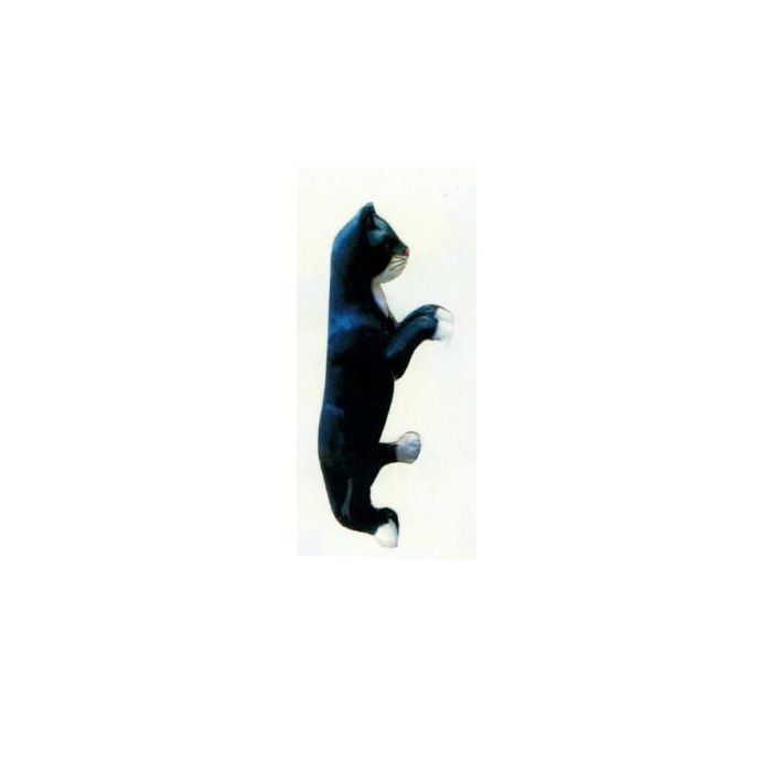 Katze hängend am Zaun lebensgroß Dekorationsfigur