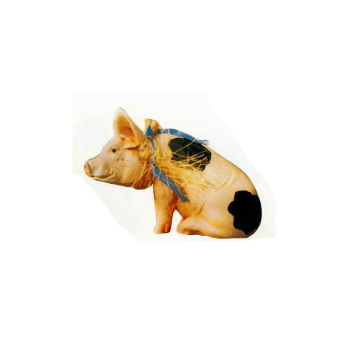 geflecktes Schweinchen lebensgroß Dekorationsfigur