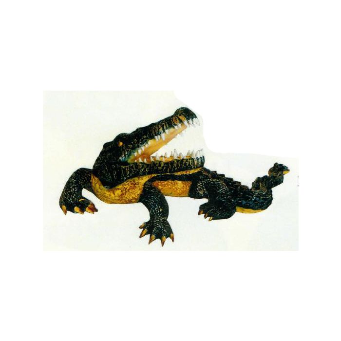 Alligator mit offenem Maul lebensgroß Dekorationsfigur