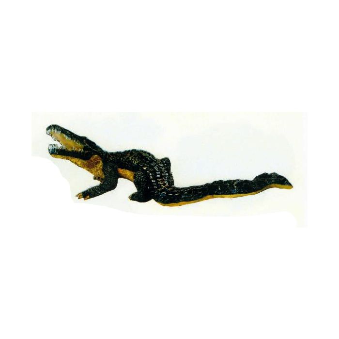 Alligator mit offenem Maul lebensgroß Dekorationsfigur