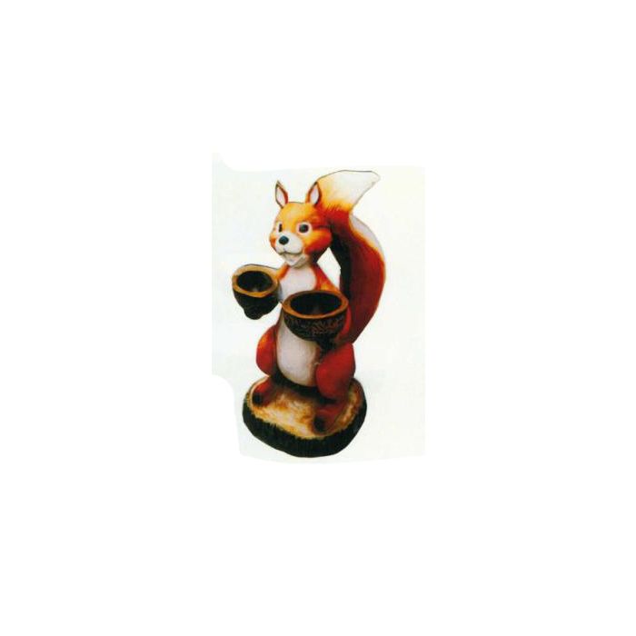 Eichhörnchen mit Wallnusshälften als Gefäße vergrößert Dekorationsfigur