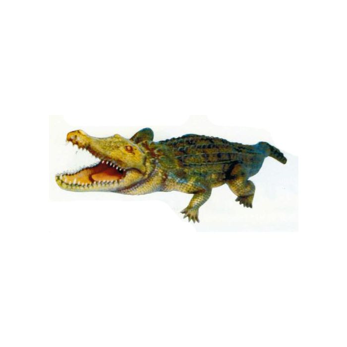 großes Krokodil mit offenem Maul lebensgroß Dekorationsfigur