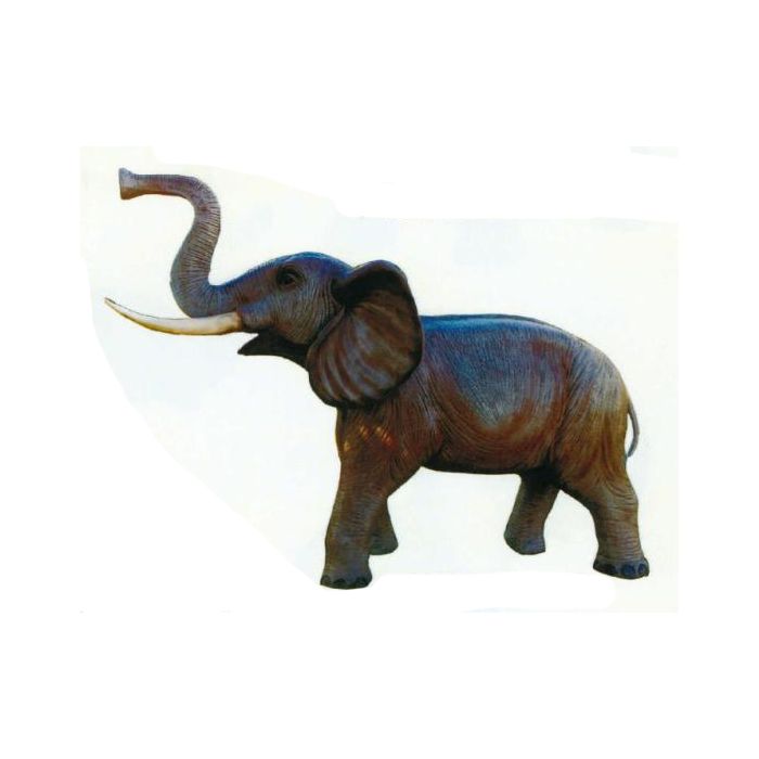 Elefant mit Rüssel oben lebensgroß Deko- & Werbefigur
