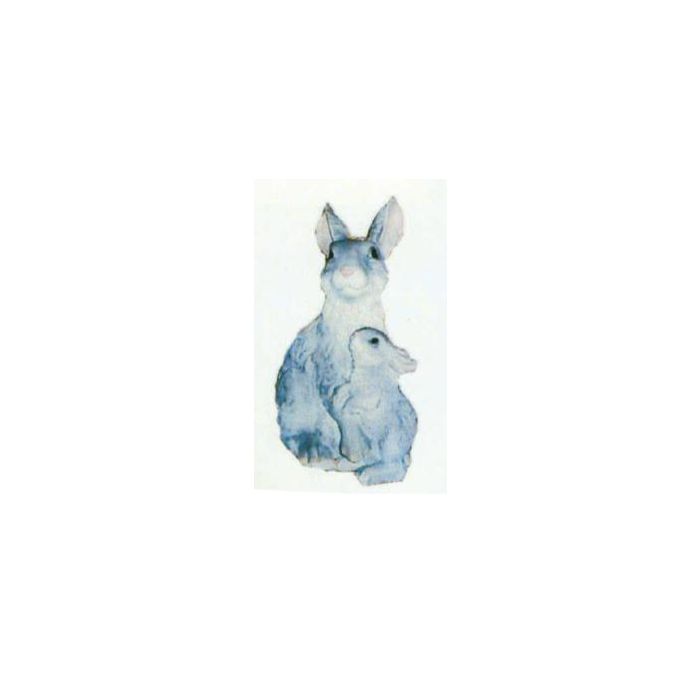 Hase mit Jungen grau lebensgroß Dekorationsfigur