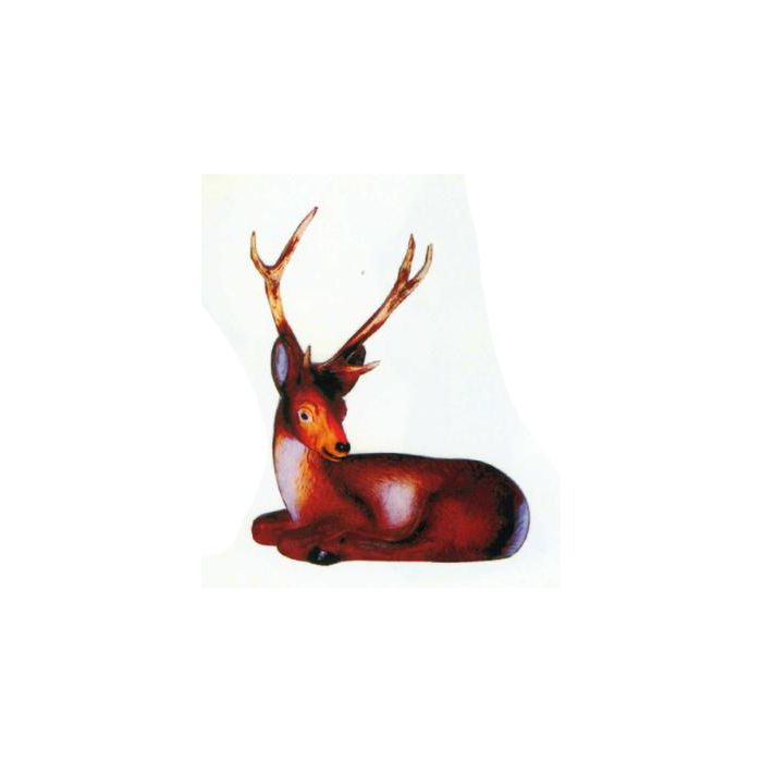 kleiner Hirsch liegend lebensgroß Dekorationsfigur