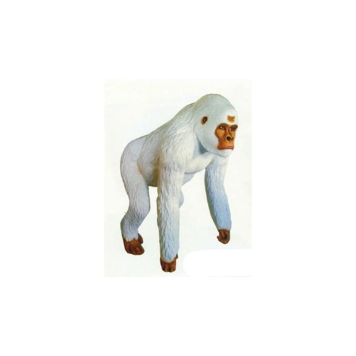 lebensgroßer weißer Gorilla lebensgroß Deko- & Werbefigur