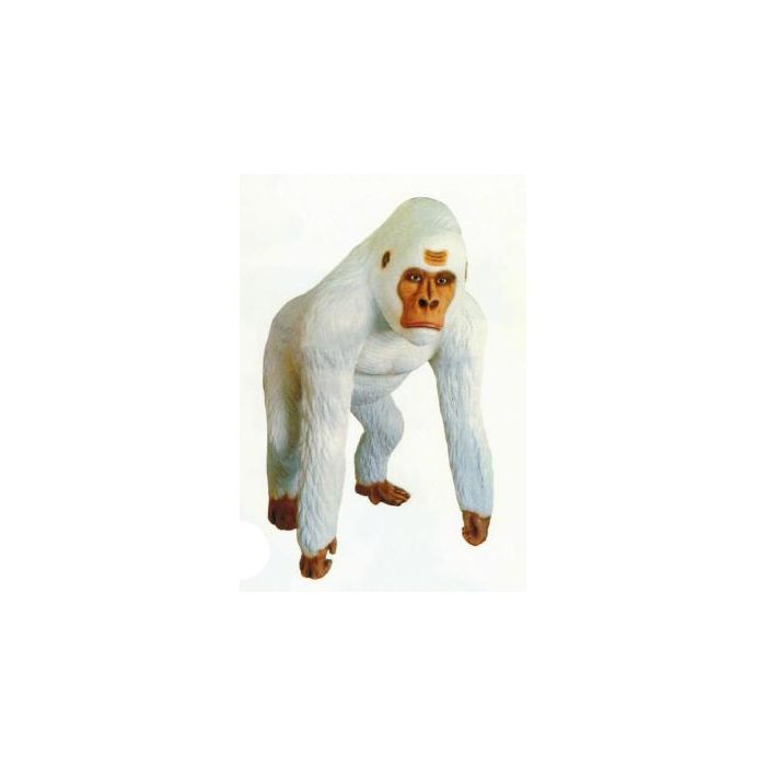 lebensgroßer weißer Gorilla lebensgroß Deko- & Werbefigur