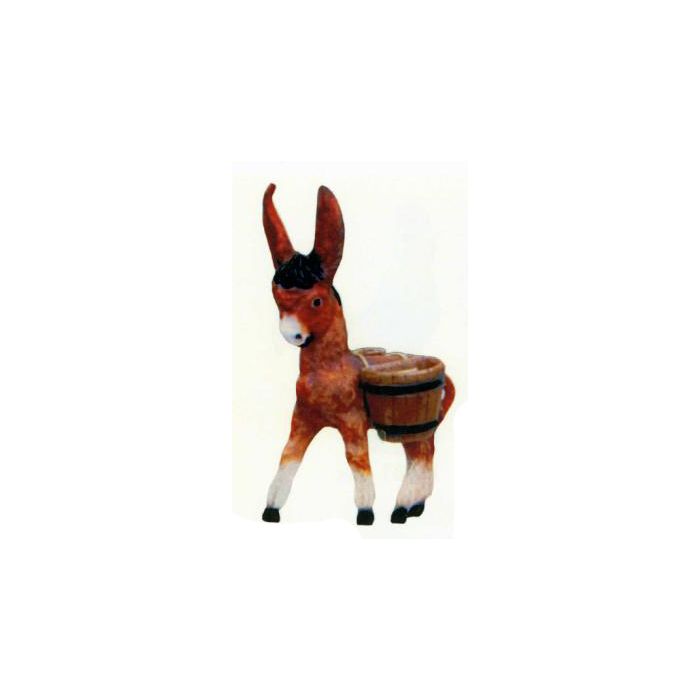 kleiner Esel mit Körbchen verkleinert Dekorationsfigur