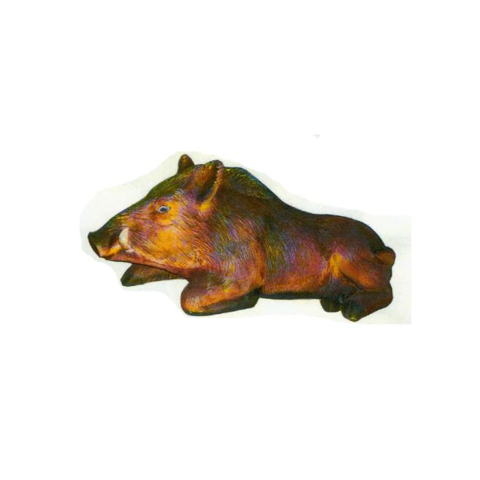 kleiner liegender Keiler Wildschwein lebensgroß Dekorationsfigur