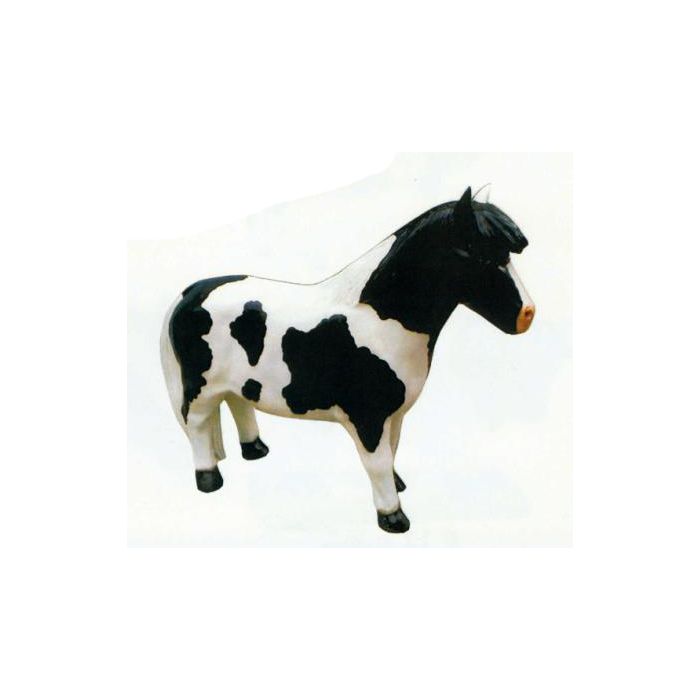 Pony schwarz weiß gefleckt verkleinert Dekorationsfigur