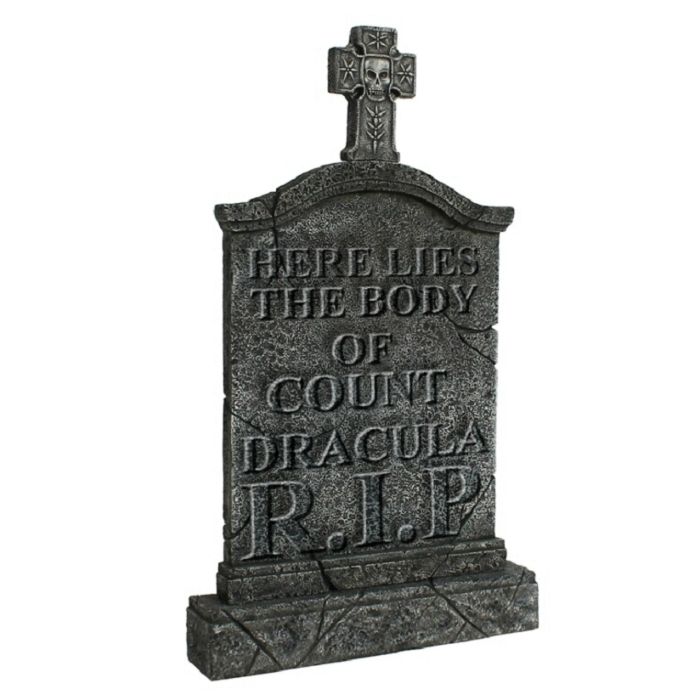 Kreuz Grabstein Graf Dracula lebensgroß Dekorationsfigur