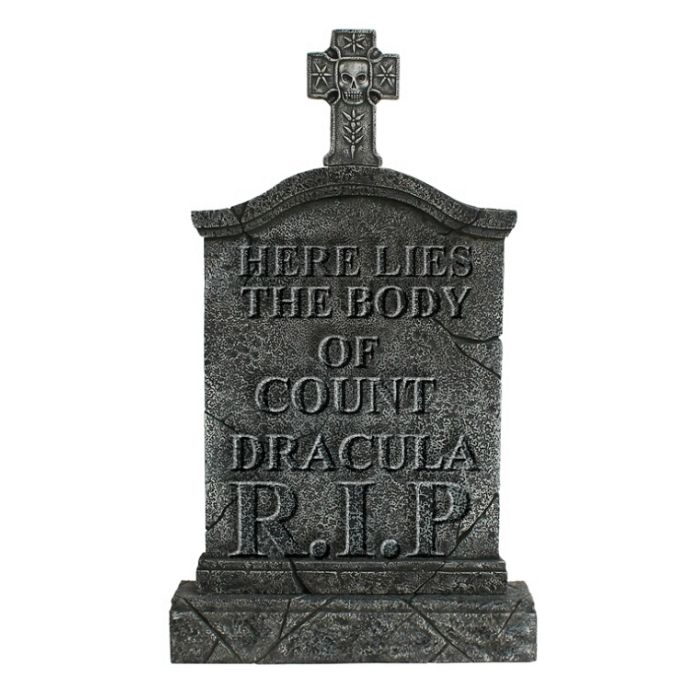 Kreuz Grabstein Graf Dracula lebensgroß Dekorationsfigur