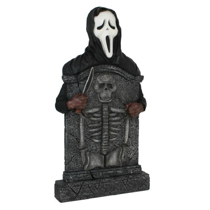 Scream Grabstein mit Skelett lebensgroß Dekorationsfigur