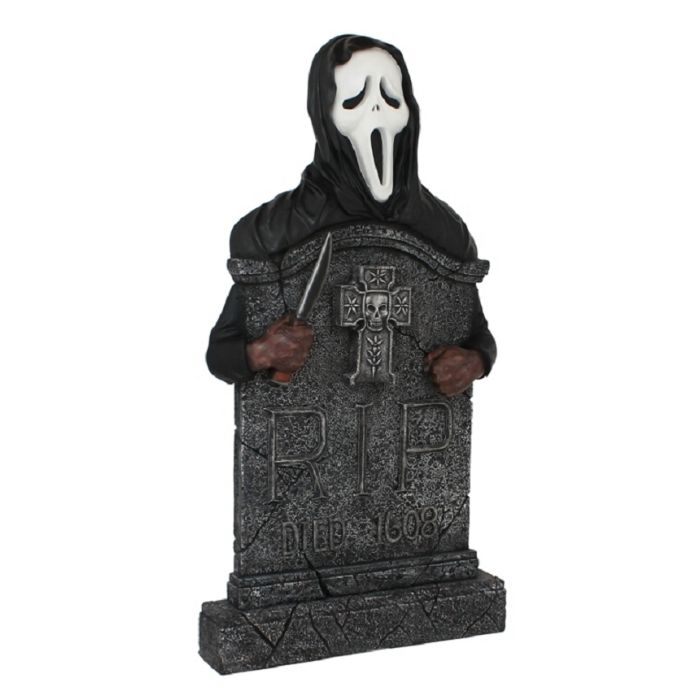 Scream Grabstein mit Kreuz lebensgroß Dekorationsfigur