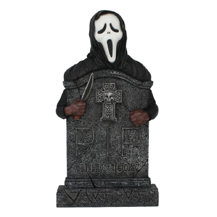 Scream Grabstein mit Kreuz lebensgroß Dekorationsfigur